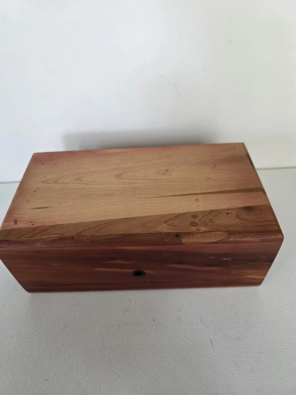 Vintage Wooden Cedar Jewelry Box - Red-Brown Cedar Finish